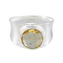 Elena Armor Yellow Solitaire Band Citrine Yellow