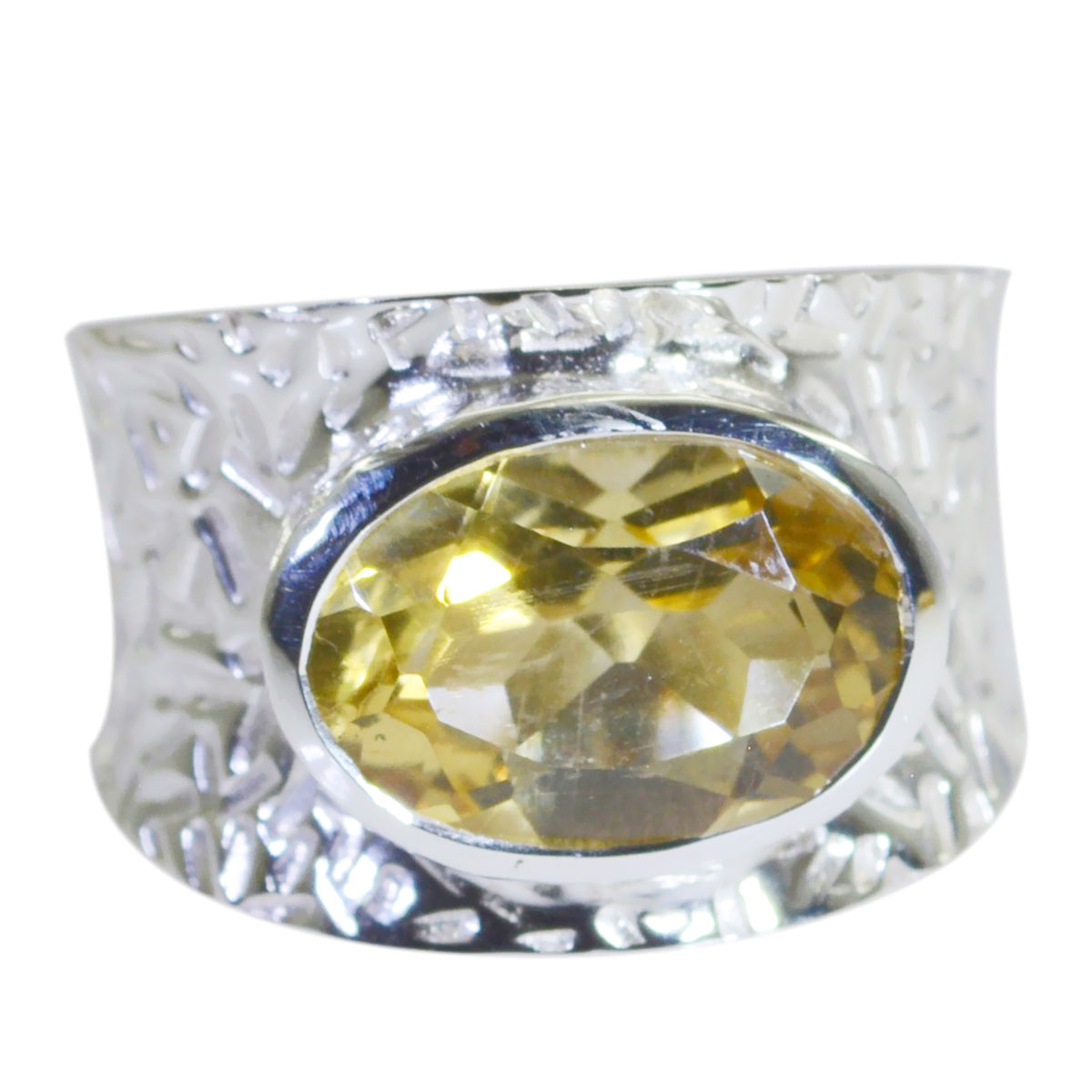 Hazel Oversized Yellow Solitaire Band Citrine Yellow