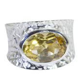 Hazel Oversized Yellow Solitaire Band Citrine Yellow