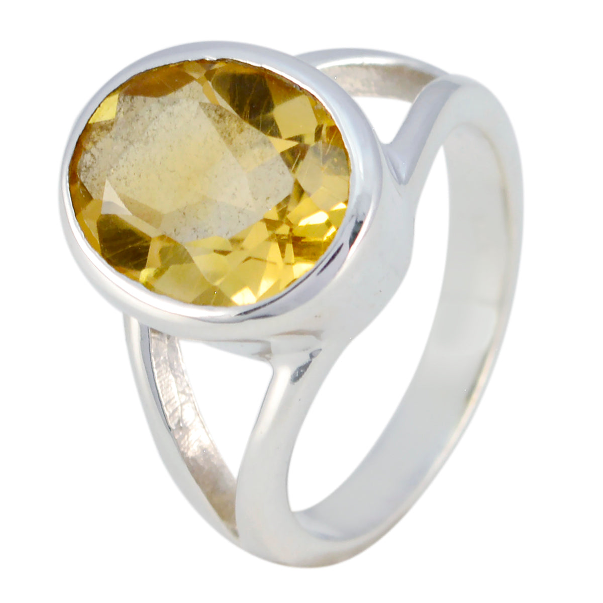 Carla Artisan Yellow Solitaire Ring Citrine Yellow