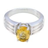 Nisa Yellow Solitaire Ring with Gemstone Accent Citrine Yellow
