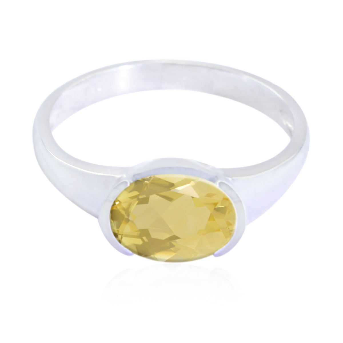 Chen Abstract Yellow Solitaire Ring Citrine Yellow
