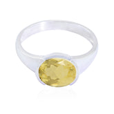 Ji-eun Abstract Yellow Solitaire Ring Citrine Yellow