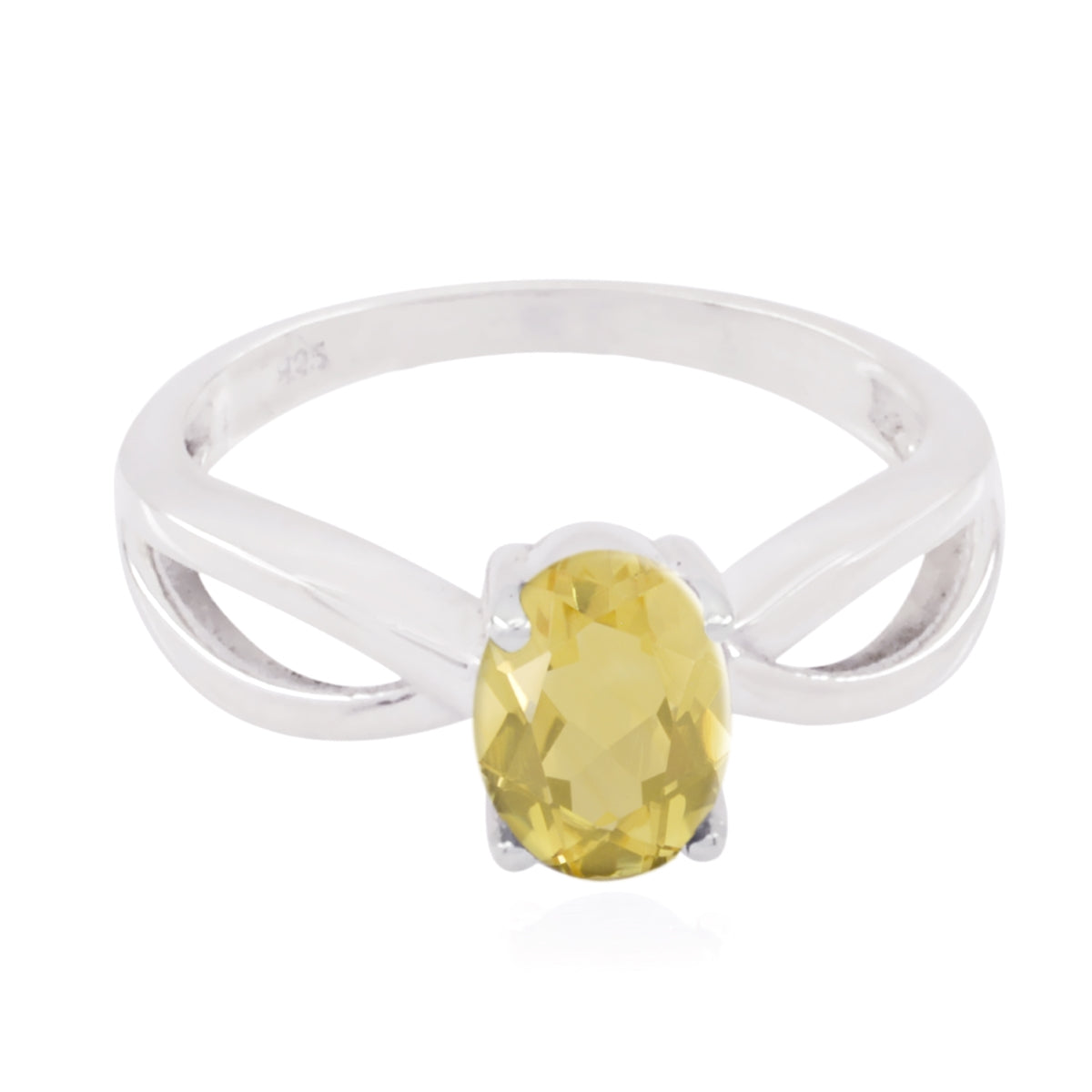 Ivy Glamorous Yellow Solitaire Ring Citrine Yellow