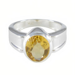 Florencia Glamorous Yellow Solitaire Ring Citrine Yellow