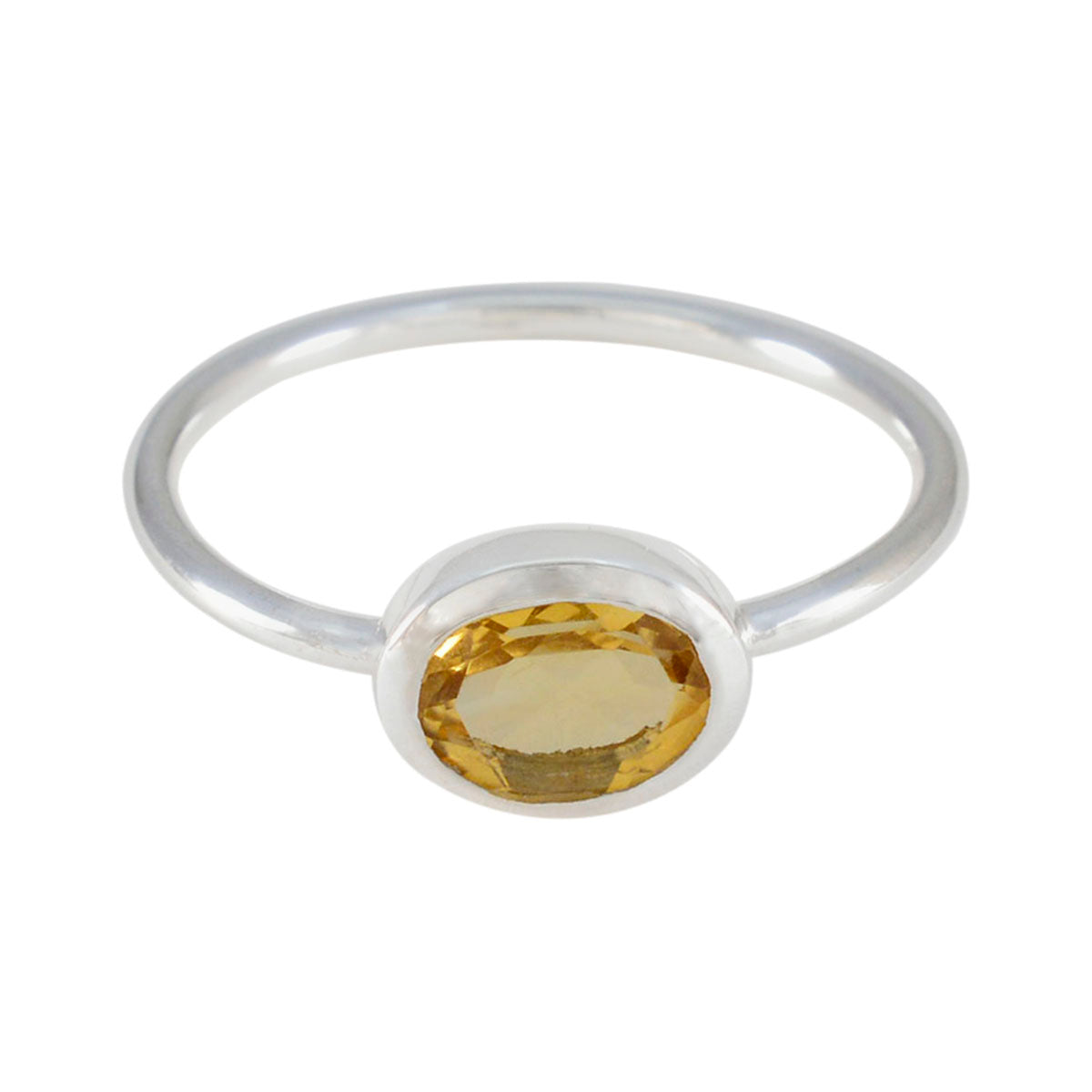 Angel Romantic Yellow Solitaire Ring Citrine Yellow