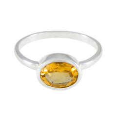 Chen Contemporary Yellow Solitaire Ring Citrine Yellow