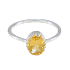 Ling Sophisticated Yellow Solitaire Ring Citrine Yellow
