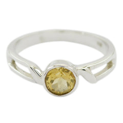 Giulia Trendy Yellow Solitaire Ring Citrine Yellow
