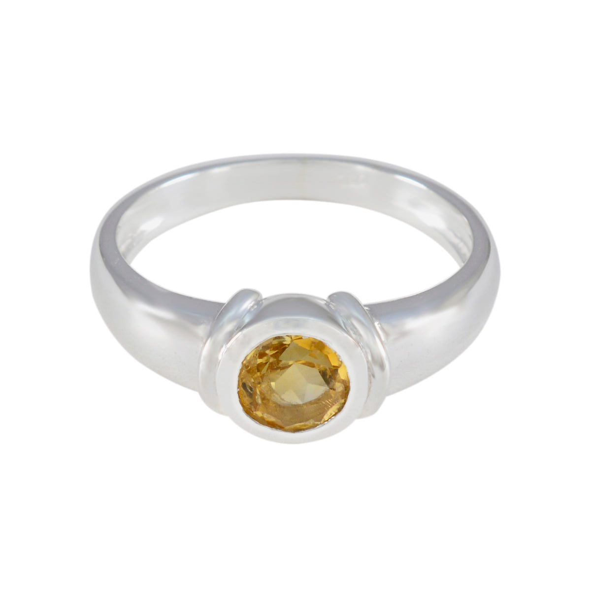 Camilla Luxurious Yellow Solitaire Ring Citrine Yellow
