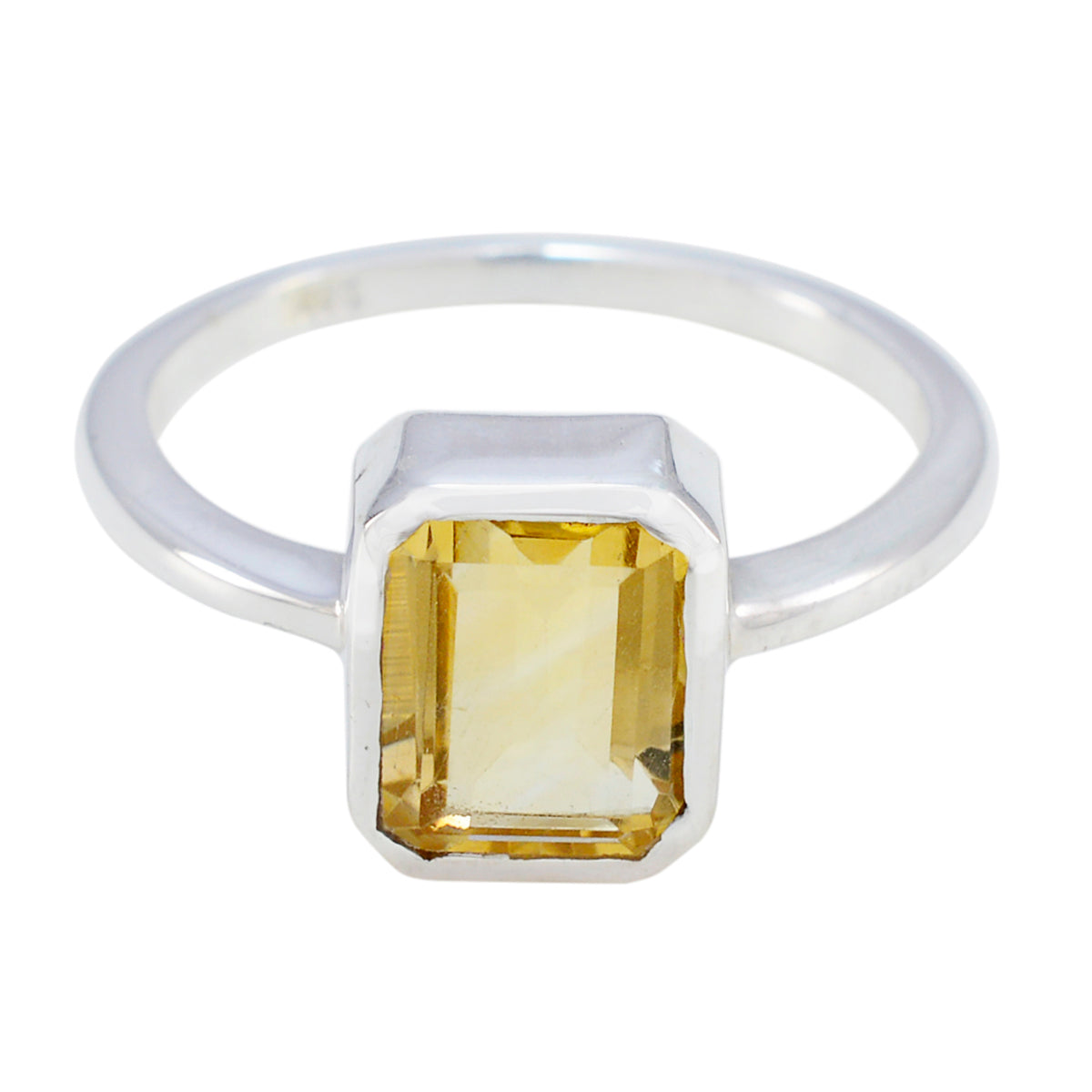 Hye-jin Contemporary Yellow Solitaire Ring Citrine Yellow