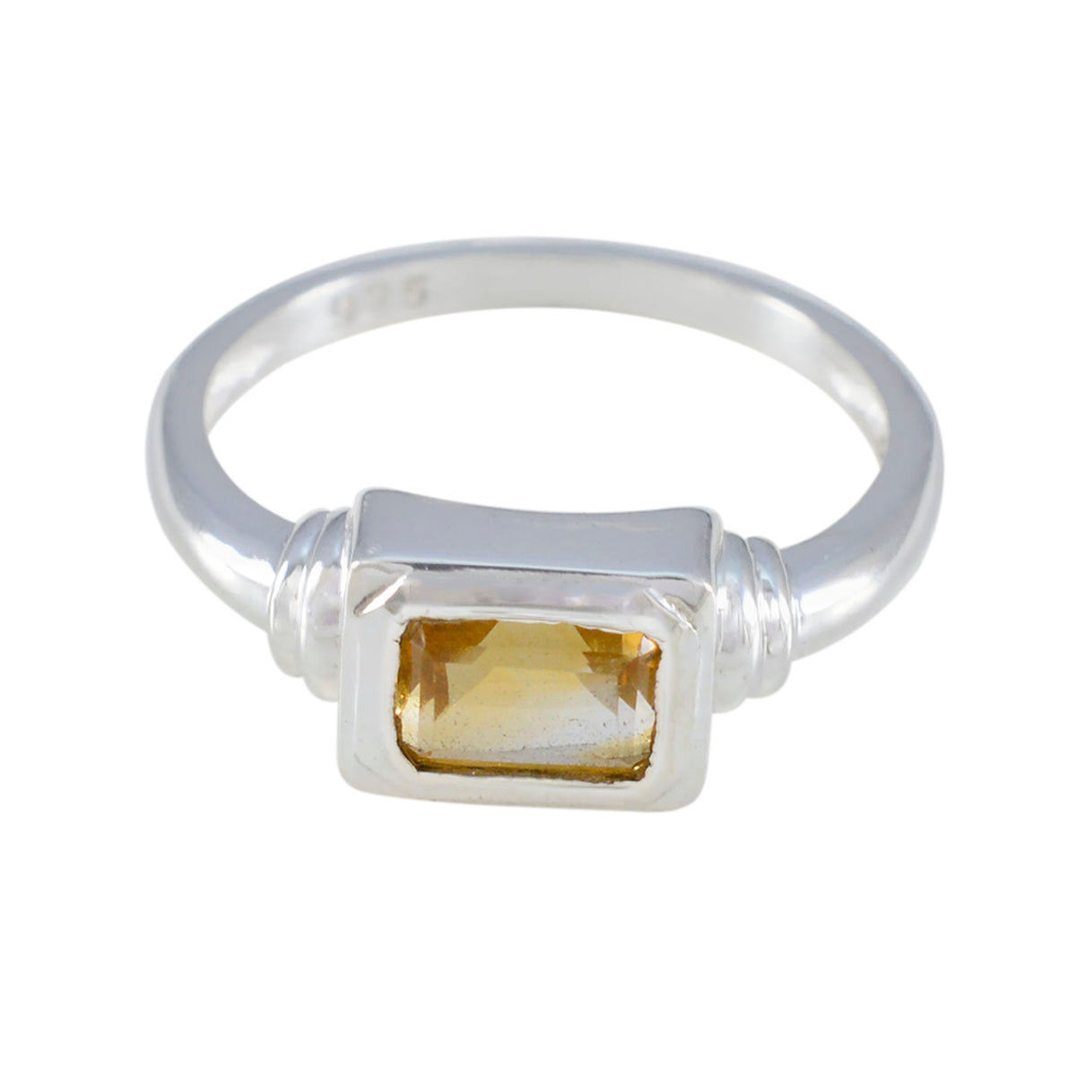 Min-seo Contemporary Yellow Solitaire Ring Citrine Yellow