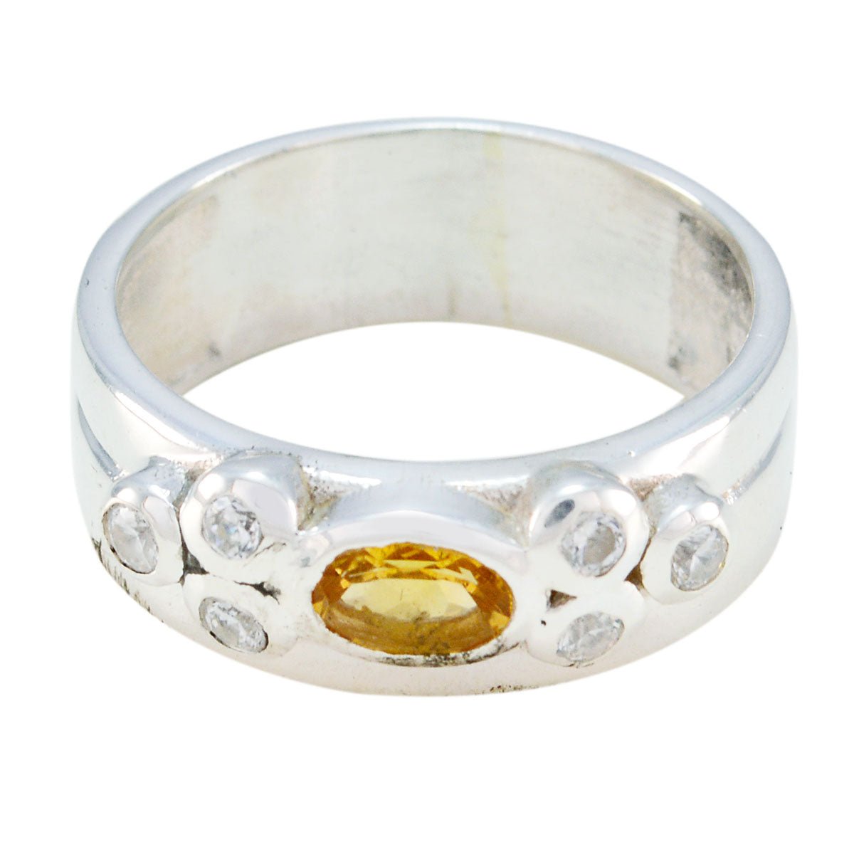 Giulia Trendy Yellow Halo Band Citrine Yellow
