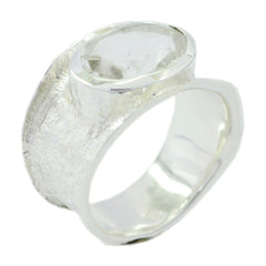 Anna Oversized White Solitaire Band Crystal Quartz White