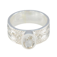 Siti Twist White Solitaire Band Crystal Quartz White