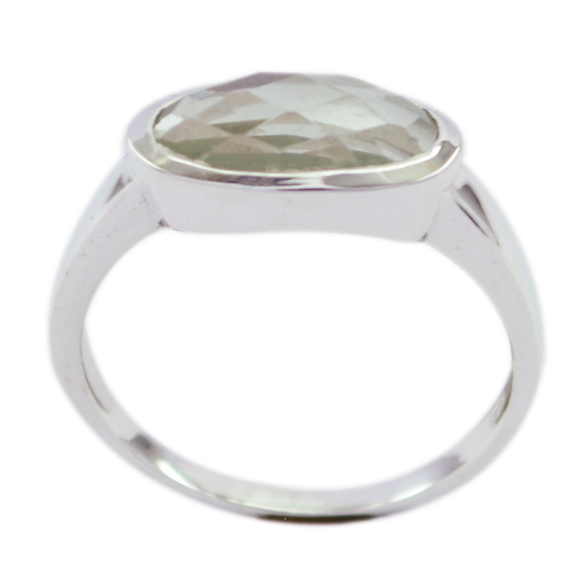 Rina Contemporary Light Green Solitaire Ring Green Amethyst Green