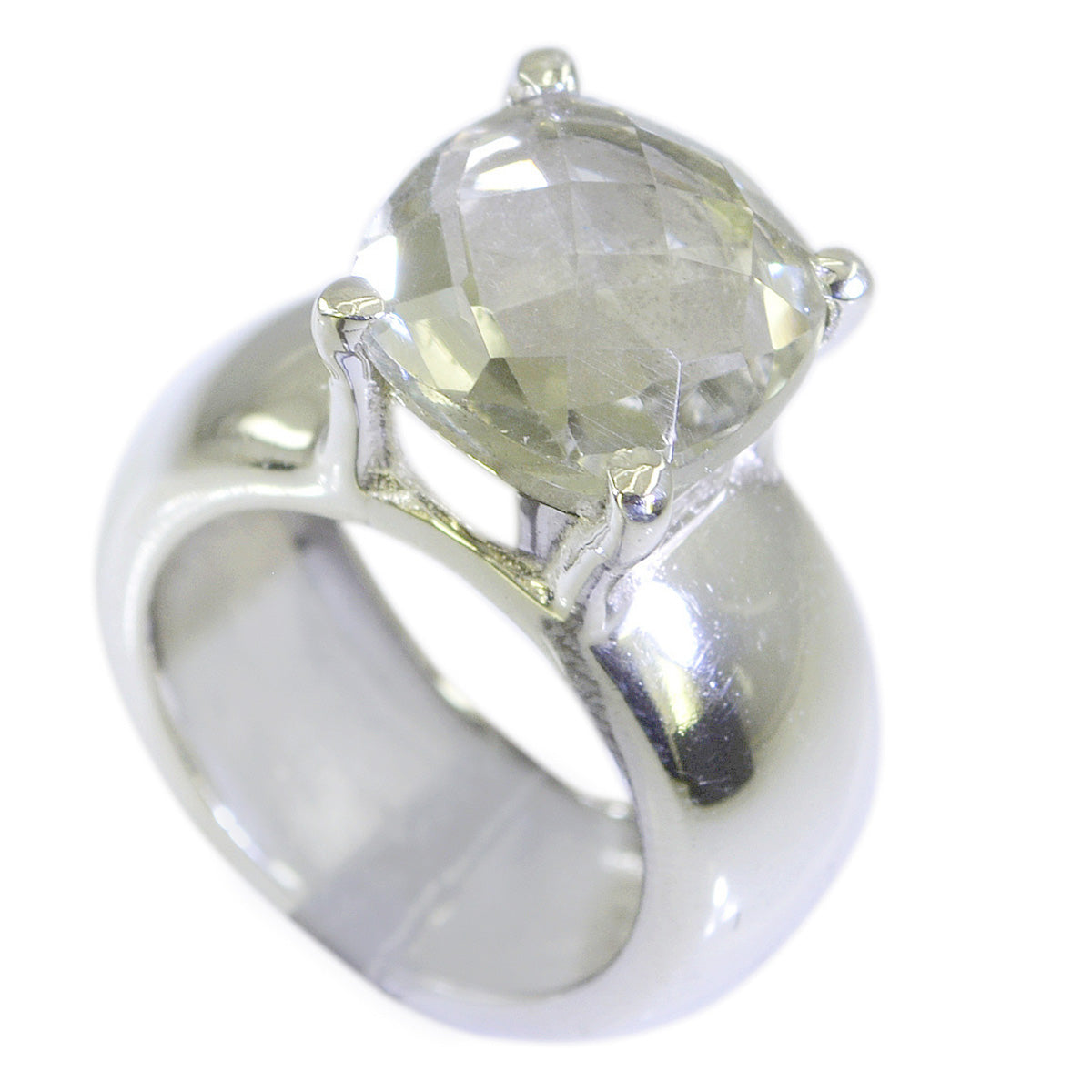Ida Signet Light Green Solitaire Ring Green Amethyst Green