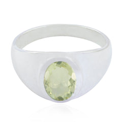 Carla Modern Light Green Solitaire Ring Green Amethyst Green