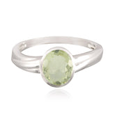 Hanna Artisan Light Green Solitaire Ring Green Amethyst Green