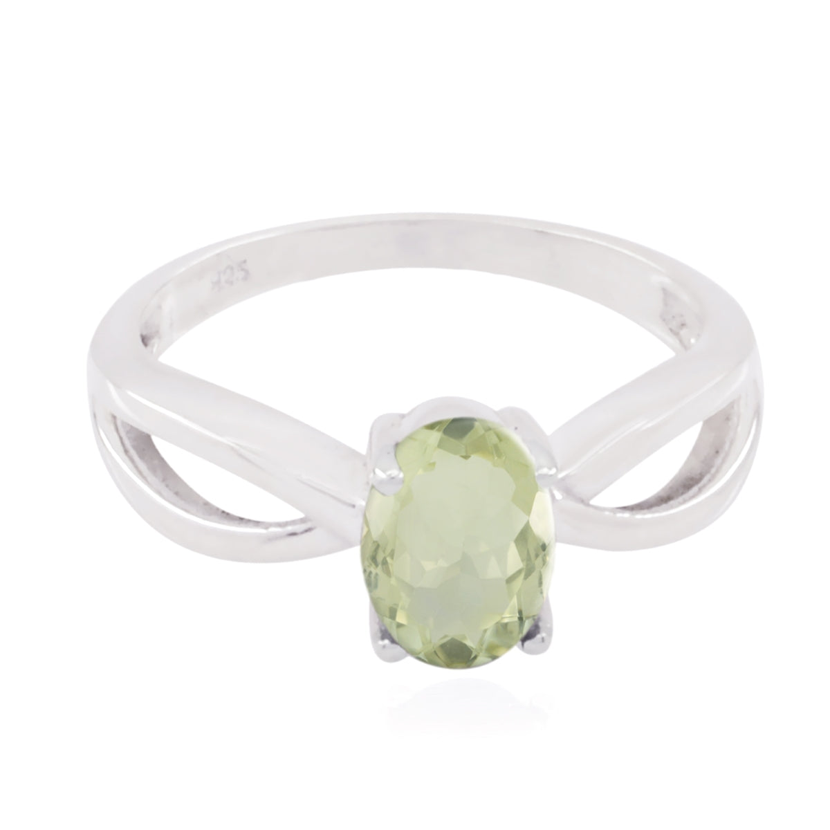 Aiko Sophisticated Light Green Solitaire Ring Green Amethyst Green