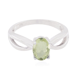 Aiko Sophisticated Light Green Solitaire Ring Green Amethyst Green