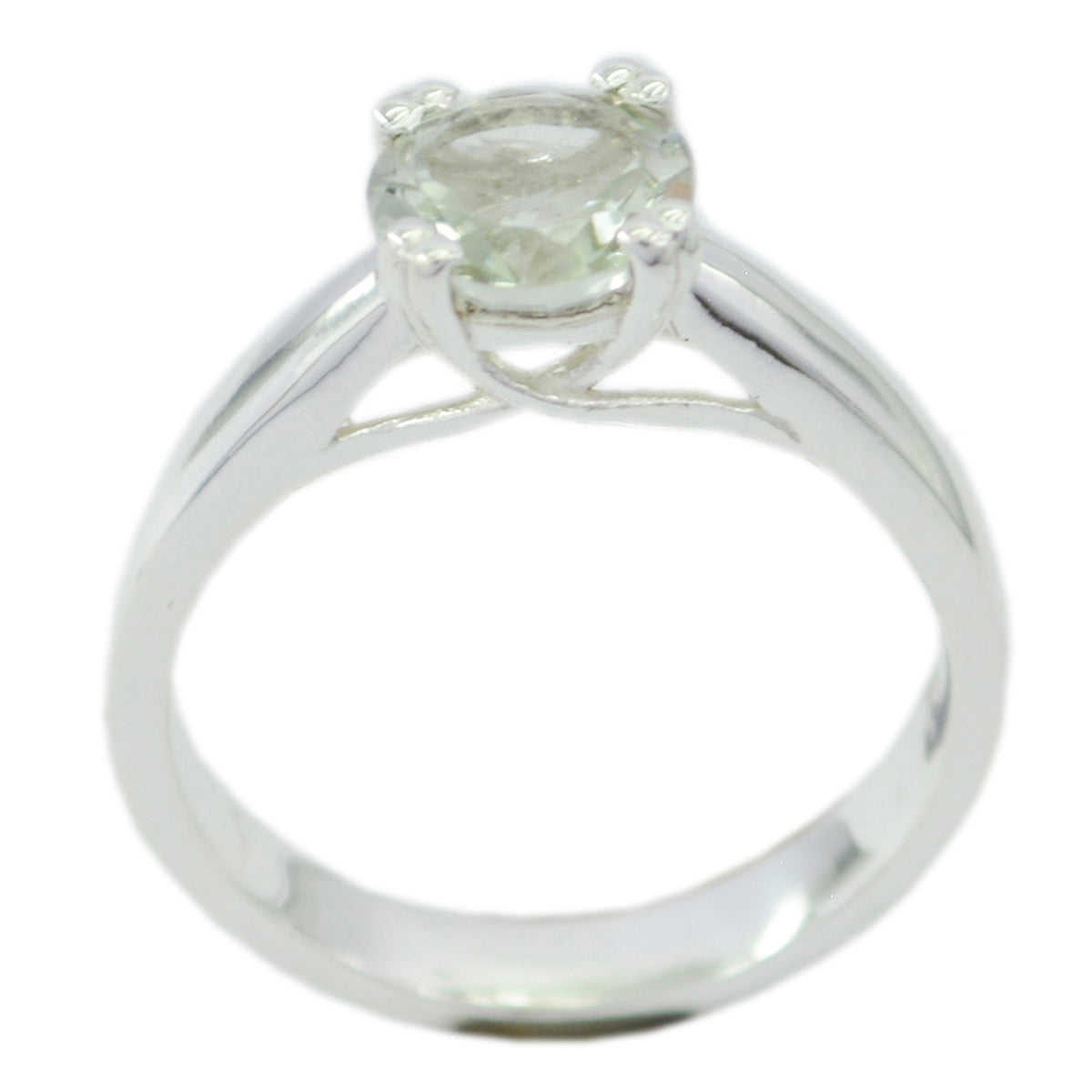 Angel Sophisticated Light Green Solitaire Ring Green Amethyst Green