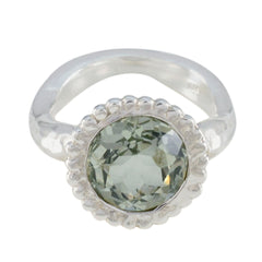 Ananya Graceful Light Green Solitaire Ring Green Amethyst Green