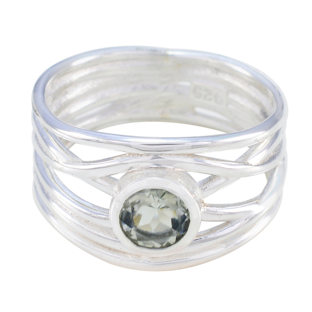 Daniela Rope-Wire Light Green Solitaire Band Green Amethyst Green