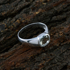 Pilar Light Green Gemstone Solitaire Ring in Silver