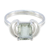 Ananya Trendy Light Green Solitaire Ring Green Amethyst Green