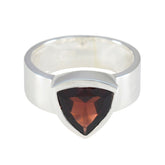 Valentina Signet Red Solitaire Band Garnet Red