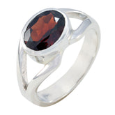 Siti Contemporary Red Solitaire Ring Garnet Red