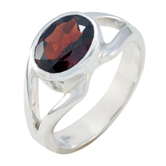 Siti Contemporary Red Solitaire Ring Garnet Red