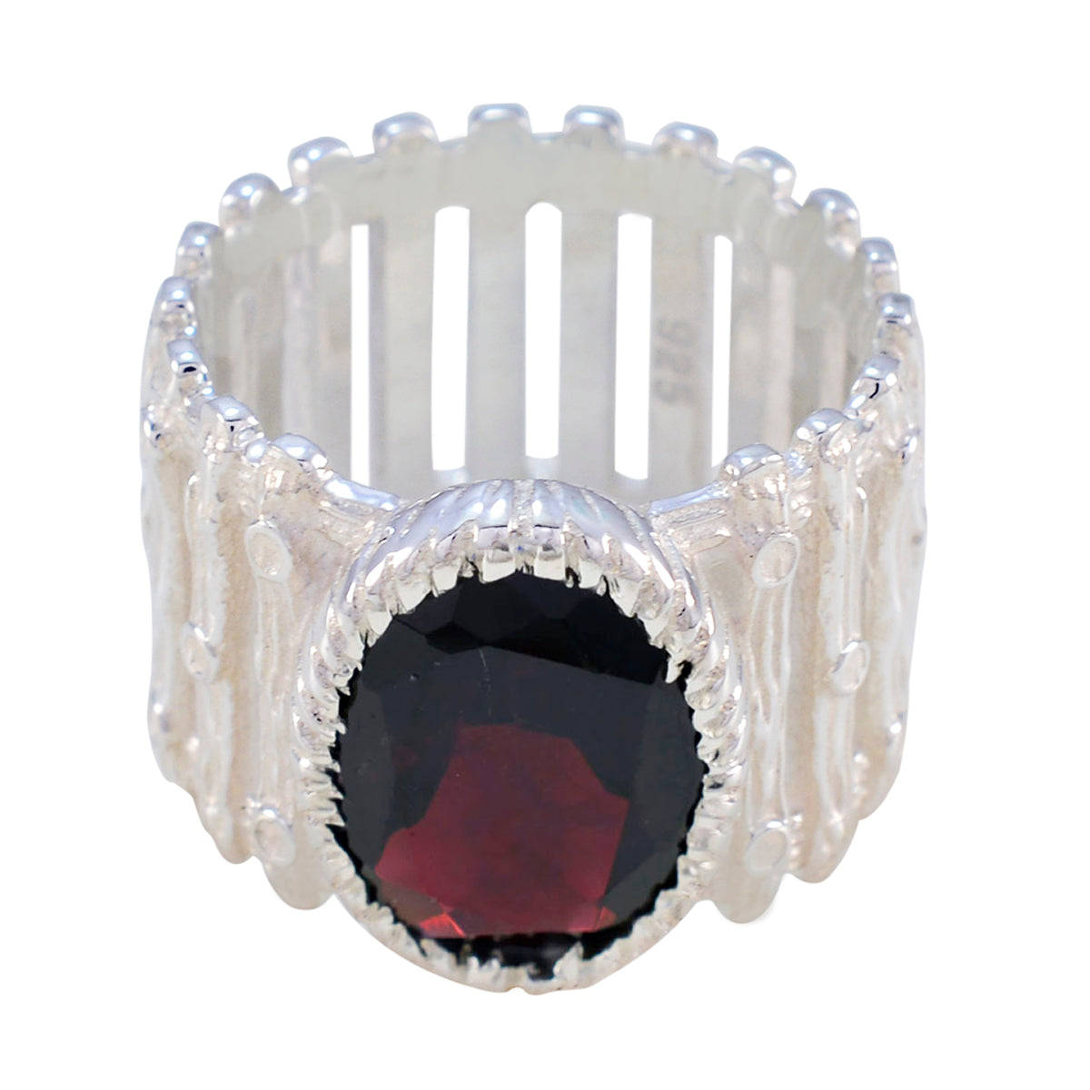 Camila Armor Red Solitaire Band Garnet Red