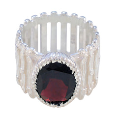Camila Armor Red Solitaire Band Garnet Red