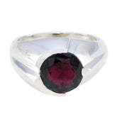 Valentina Sophisticated Red Solitaire Ring Garnet Red
