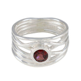 Leah Rope-Wire Red Solitaire Band Garnet Red