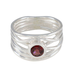Leah Rope-Wire Red Solitaire Band Garnet Red