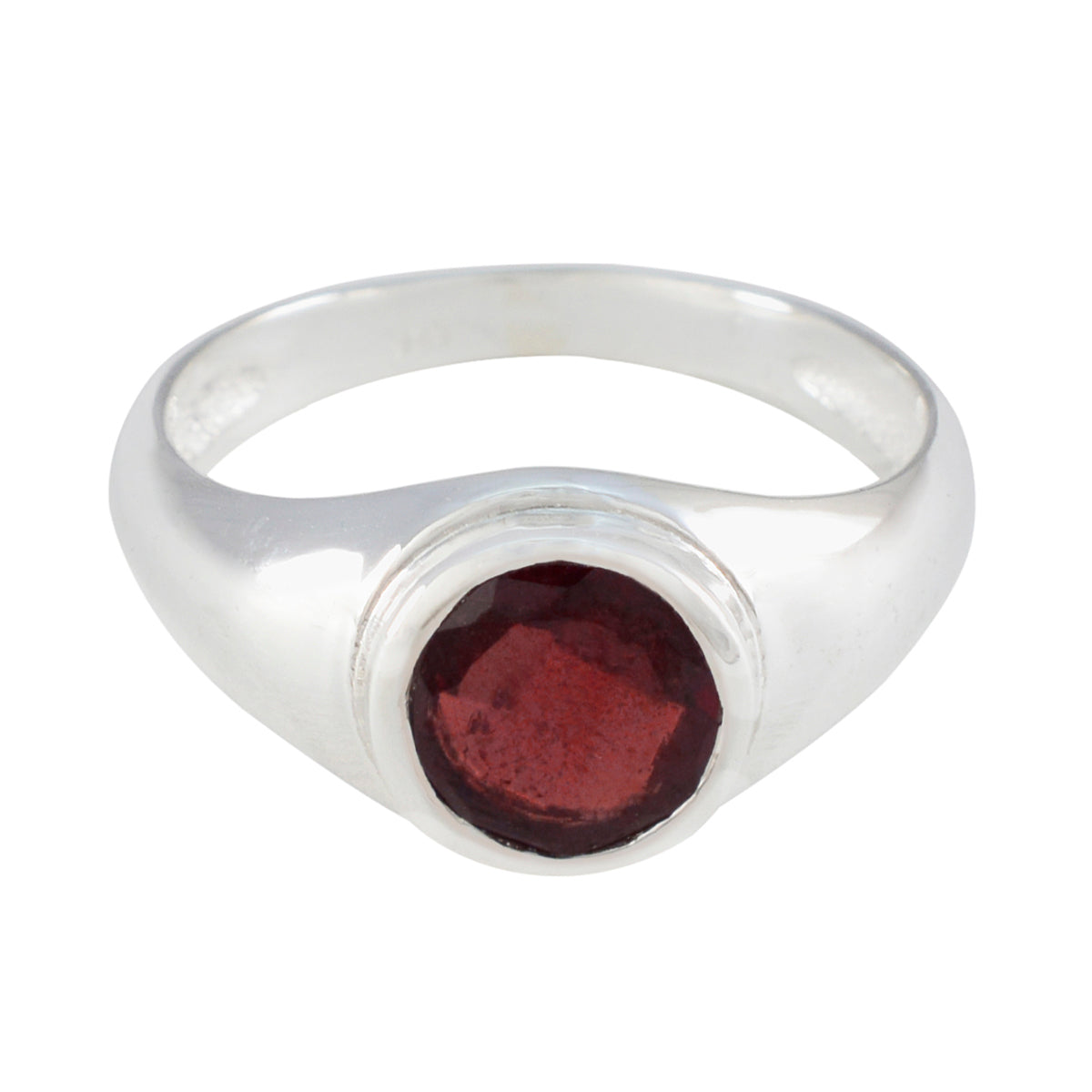 Kristine Abstract Red Solitaire Ring Garnet Red