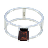 Yan Geometric Red Solitaire Band Garnet Red