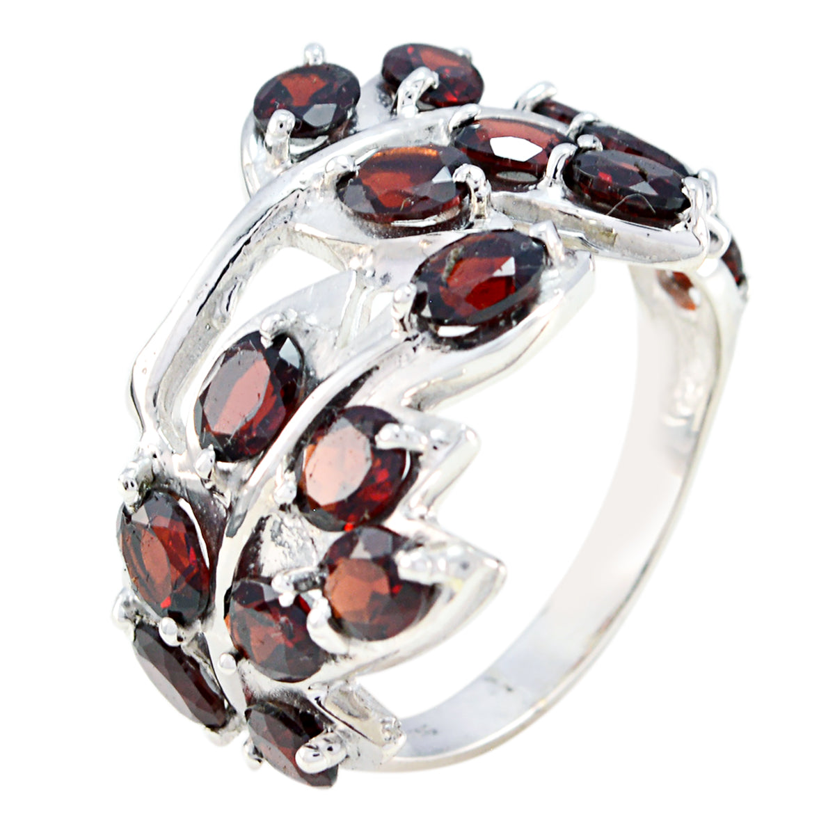 Dewi Modern Red multiple Ring Garnet Red