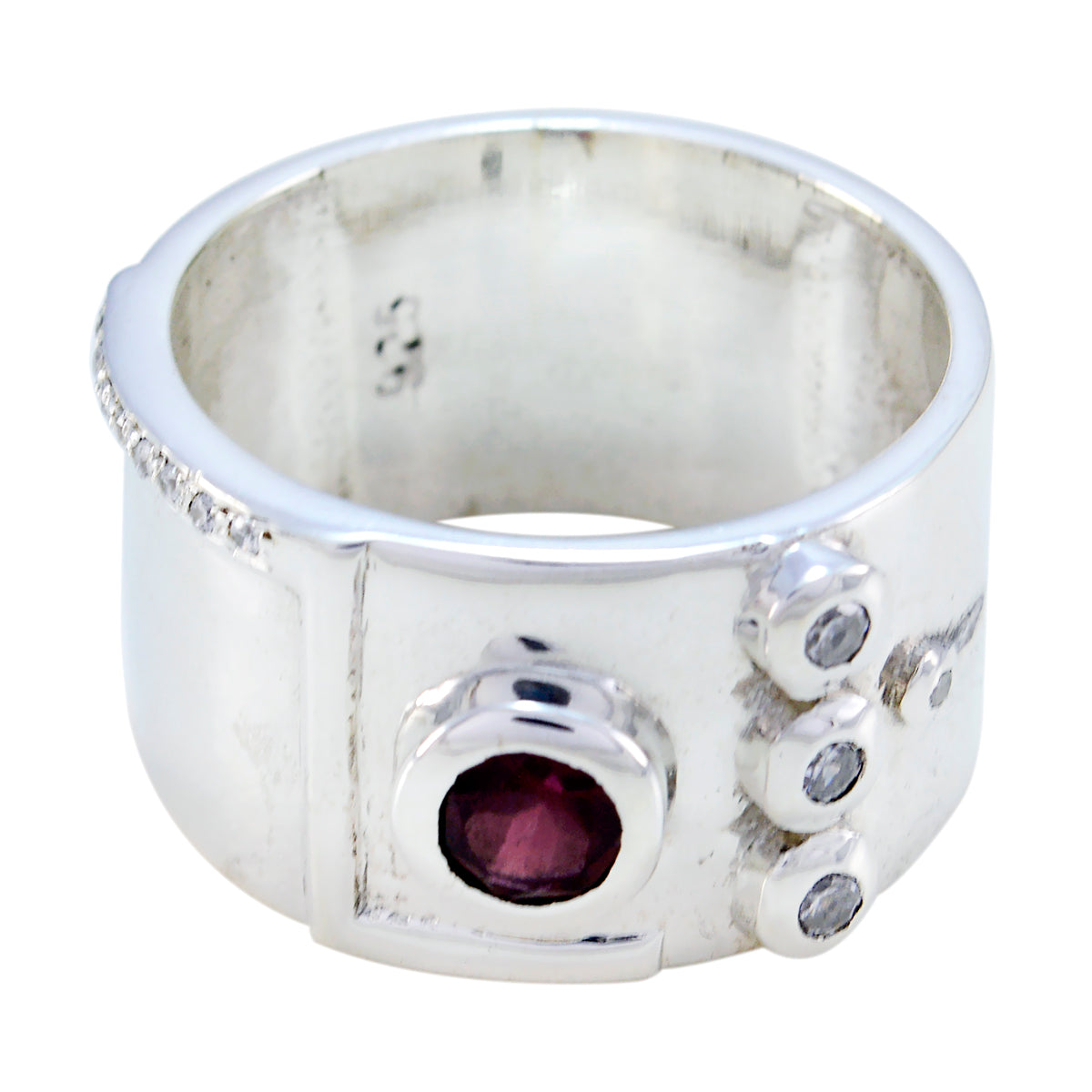 Natcha Abstract Red quarter Band Garnet Red