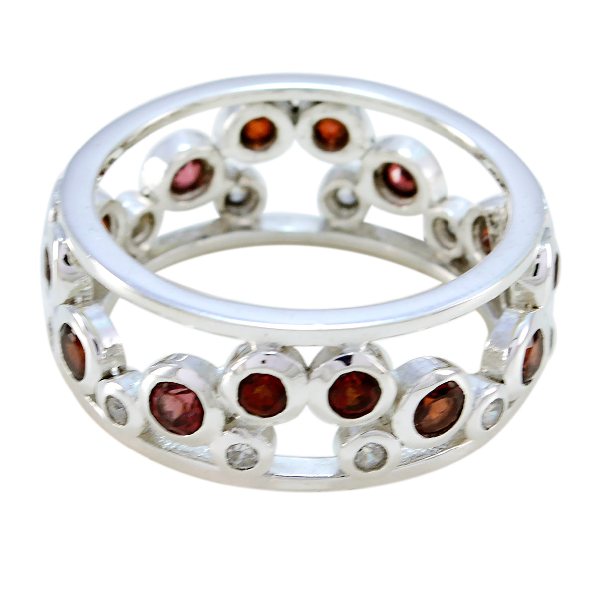 Lorena Eternity Red multiple Band Garnet Red