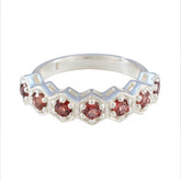 Jiwoo Contemporary Red Hepta Band Garnet Red