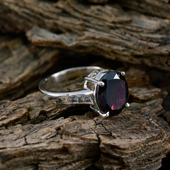 Lorena Red Gemstone Halo Ring with Silver Band