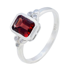 Ayaka Red Halo Gemstone Ring with Sterling Silver
