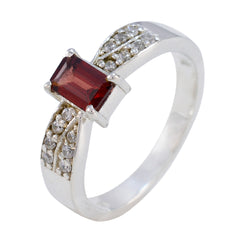 Giulia Red Gemstone Halo Ring with Sparkling Accents