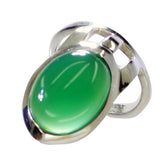 Tereza Signet Green Solitaire Ring Green Onyx Green