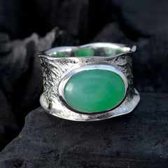 Audrey Oversized Green Solitaire Band