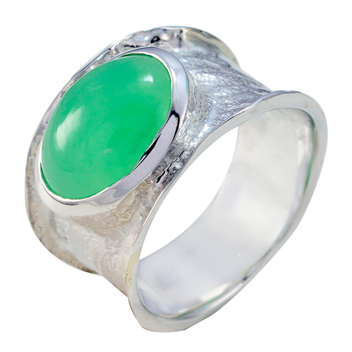 Audrey Oversized Green Solitaire Band Green Onyx Green